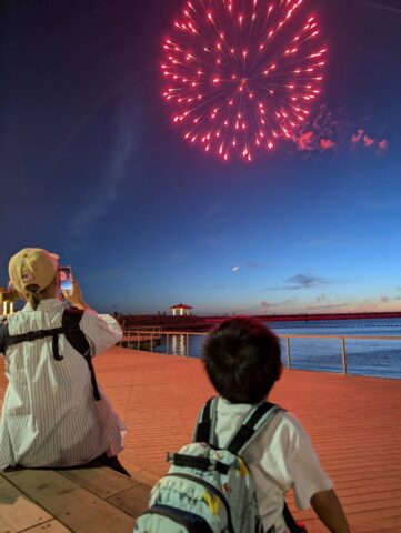 沖縄ヒルトンホテル１０周年打ち上げ花火